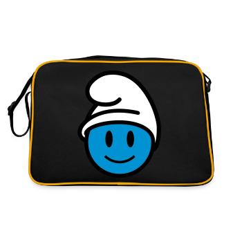 Smiley Strumpf Icon 3c - Retro Tasche - Schwarz/Gold - Hinten