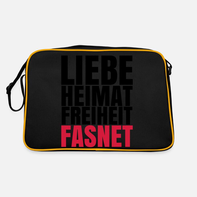 LIEBE HEIMAT FASNET - Retro Tasche - Schwarz/Gold