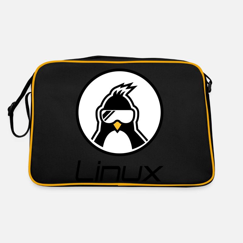 linux - Retro Tasche - Schwarz/Gold