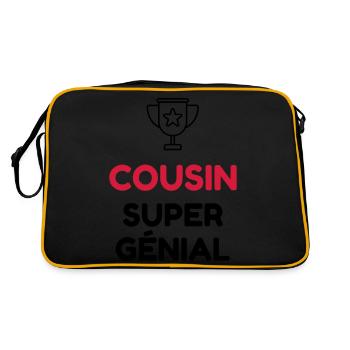 Onkel / Tante / Vetter / Cousin / Kusine - Retro Tasche - Schwarz/Gold - Hinten