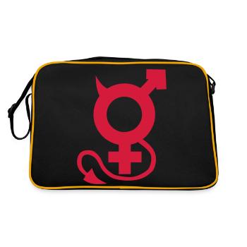 Symbol man woman sex devil naughty - Retro Bag - black/gold - Back