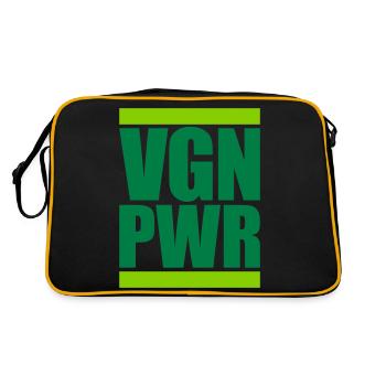 VGN PWR Logo - Retro Tasche - Schwarz/Gold - Hinten