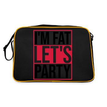 im fat lets party - Retro Tasche - Schwarz/Gold - Hinten