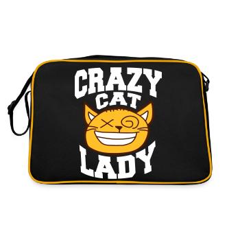 Chat fou Dame Texte Folle Femme Chats Amour - Sac Retro - noir/or - Dos