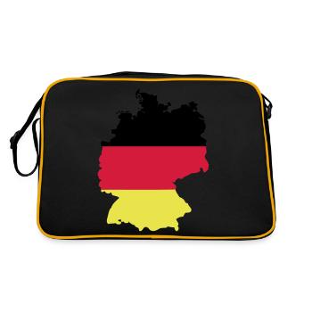 Germany, outlined, shade, outline, Germany, - Retro Bag - black/gold - Back