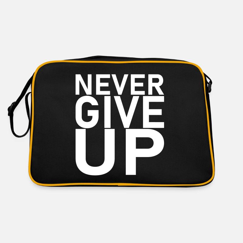 Spruch - never give up Retro Tasche