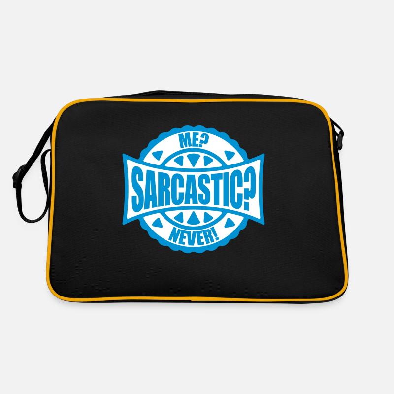 me sarcastic never Zitat Retro Tasche