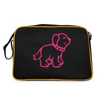 dog - Retro Tasche - Schwarz/Gold - Hinten