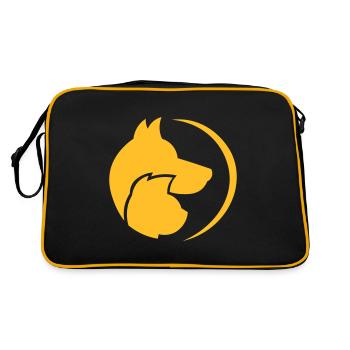 Chien et chat - cadeau de l'équipe de rêve pour les amoureux des animaux - Sac Retro - noir/or - Dos