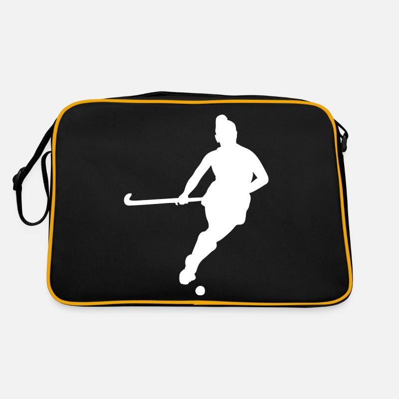 field hockey silhouette player symbol Retro Bag