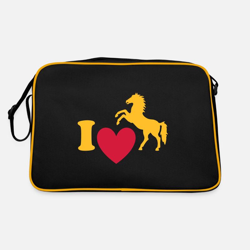 ★ Les couleurs de conception peuvent être modifiées ★ J'adore les chevaux Sac Retro