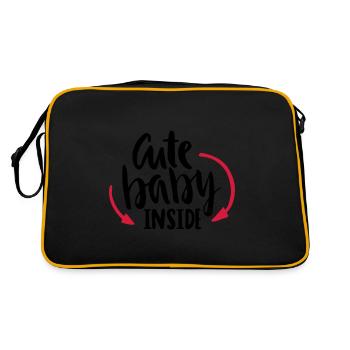 Bébé Mignon Mignon Grossesse Enceinte - Sac Retro - noir/or - Dos