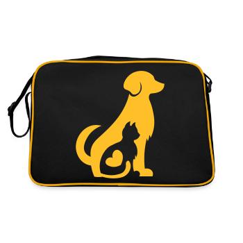 Chien et chat ensemble! Pet Love - chat et chien - Sac Retro - noir/or - Dos