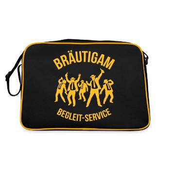 Bräutigam Begleit-Service (JGA Begleitservice / B) - Retro Tasche - Schwarz/Gold - Hinten