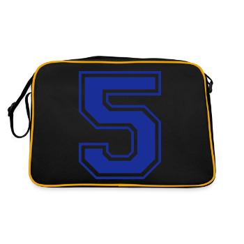 5 - Nummer - Zahl - Retro Tasche - Schwarz/Gold - Hinten