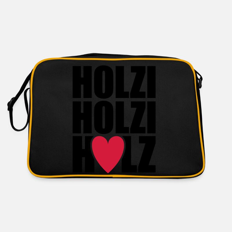 Holzi Holzi Holz - Retro Tasche - Schwarz/Gold