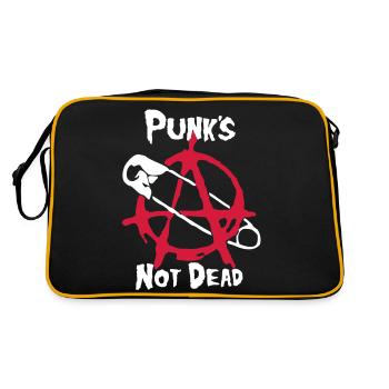 Punks Not Dead - Retro Tasche - Schwarz/Gold - Hinten