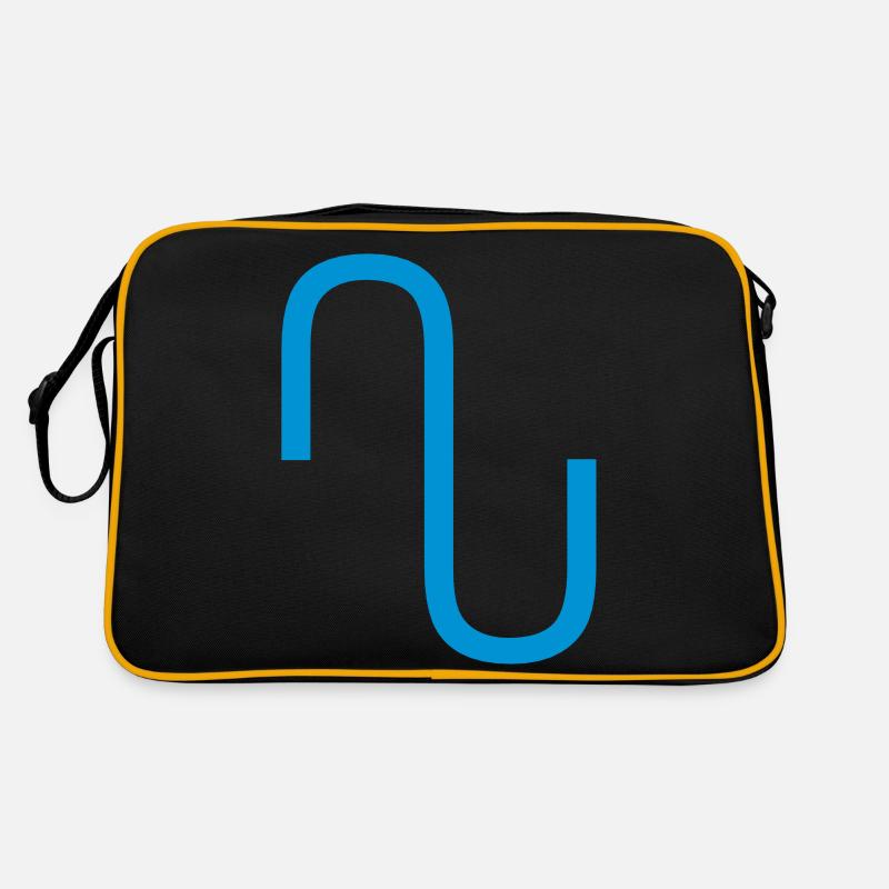 Neue Homöopathie - Heilzeichen Sinuskurve - Retro Tasche - Schwarz/Gold