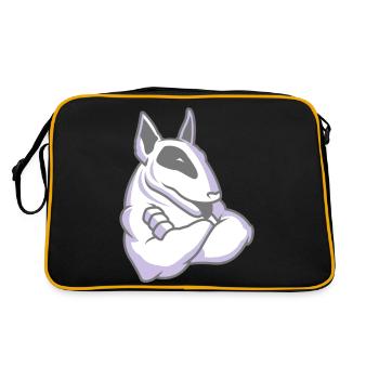 Bullterrier Mascot 3c - Retro Bag - black/gold - Back