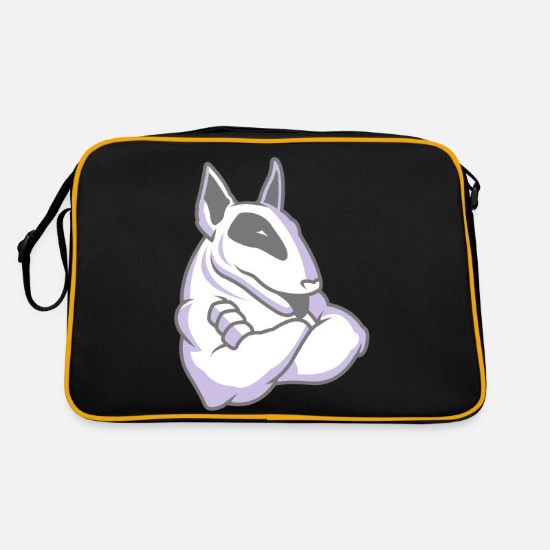 Bullterrier-Maskottchen 3c Retro Tasche
