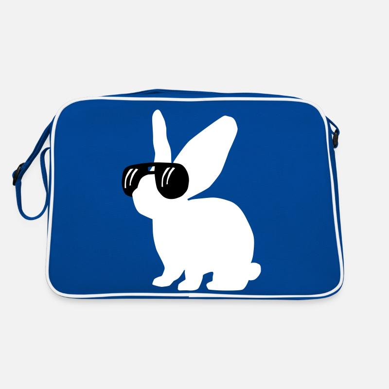 Hase mit Brille Retro Tasche