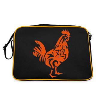 Rooster Chinese Zodiac sign rooster 2 - Retro Bag - black/gold - Back
