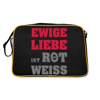 Ewige Liebe ist Rot-Weiss - Retro Tasche - Schwarz/Gold - Hinten