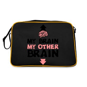 my other brain brain brain expression - Retro Bag - black/gold - Back