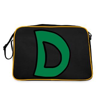Letter D comic cartoon - Retro Bag - black/gold - Back