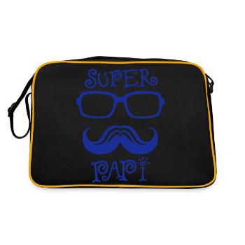 papi super lunette moustache logo 8 - Sac Retro - noir/or - Dos