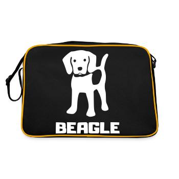 beagle - Retro Tasche - Schwarz/Gold - Hinten
