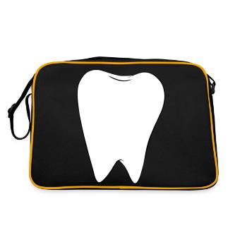 White tooth - Retro Bag - black/gold - Back