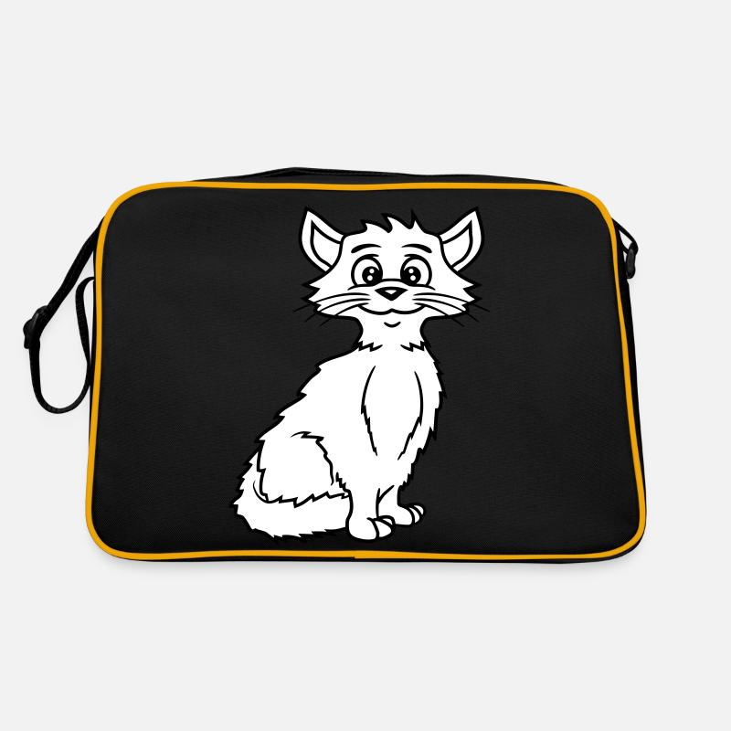Pretty Cat Looking Happy Cheerful Smiling Retro Bag