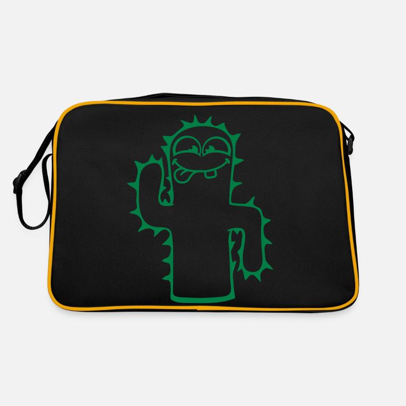 Happy Cactus Cacti Face Prickly Desert Retro Bag