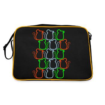 Viele Mäuse Muster Reihen Party Süße Bande Team - Retro Tasche - Schwarz/Gold - Hinten