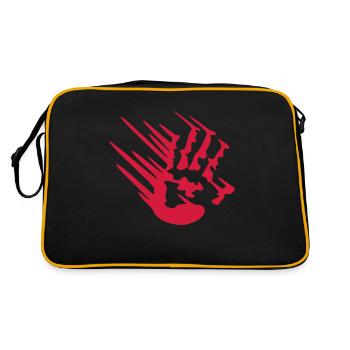 Bloody handprint smeared bloody hand - Retro Bag - black/gold - Back