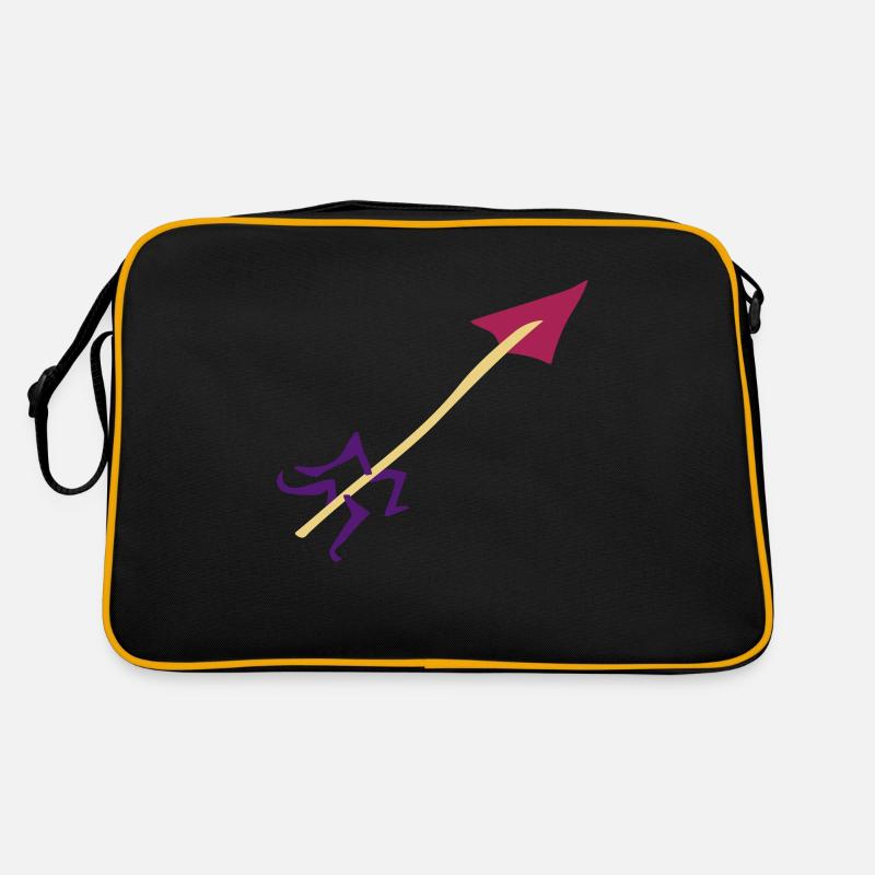Bogenpfeile Symbol – Pfeil Schießen - Retro Tasche - Schwarz/Gold