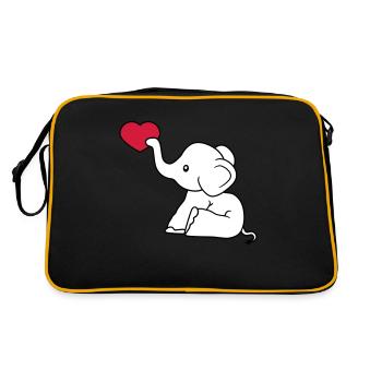 coeur amour donner l'amour amoureux elephant assis sweet - Sac Retro - noir/or - Dos