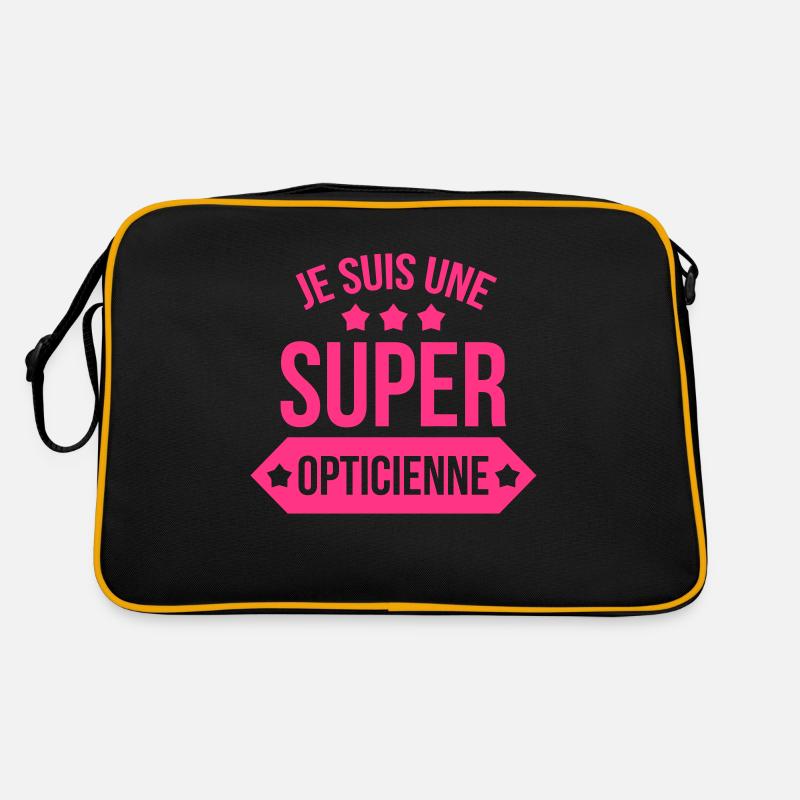 Je suis une Super Opticienne - Sac Retro - noir/or