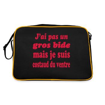 J'ai gros bide mais je suis costaud du ventre - Sac Retro - noir/or - Dos