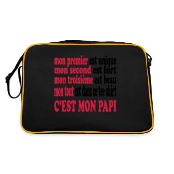 Mon papi est beau - Sac Retro - noir/or - Dos