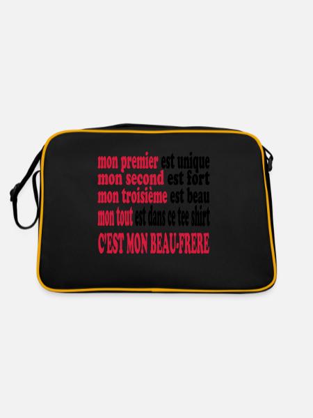 Mein Schwager ist gutaussehend - Retro Tasche - Schwarz/Gold - Hinten