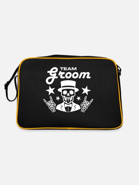 Team Groom Funny - Retro Bag - black/gold - Back