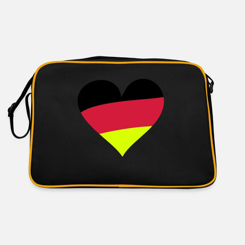 Heart Germany - Retro Tasche - Schwarz/Gold
