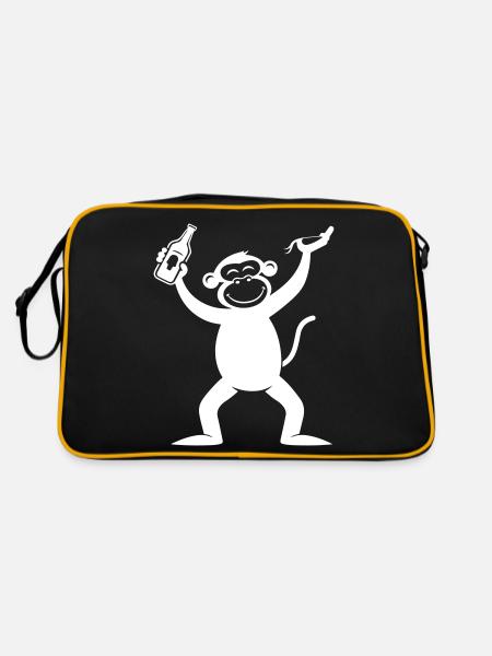 Monkey Beer Drôle De Fête Célibataire - Sac Retro - noir/or - Dos