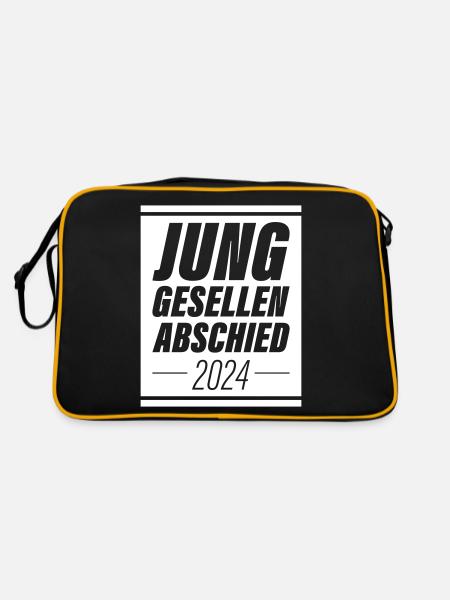 Junggesellenabschied 2024 Jga - Retro Tasche - Schwarz/Gold - Hinten