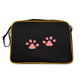 Deux, pattes chat, patte chat, gelée, haricots - Sac Retro - noir/or - Dos