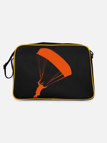 Kappe_Helm_orange - Retro Tasche - Schwarz/Gold - Hinten