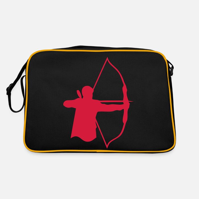 Bogenschießen Bogenschießen Logo bogenschieben6 - Retro Tasche - Schwarz/Gold