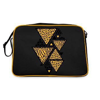 Triangle pattern (Tiger / Leopard) - Retro Bag - black/gold - Back